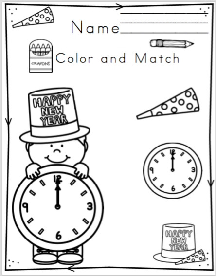 Free Printable Preschool New Year Activities