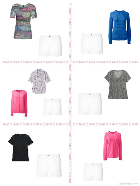 Six ways to style a pair of white shorts from a "Whatever's Clean" wardrobe Six ways to style a pair of white shorts from a "Whatever's Clean" wardrobe