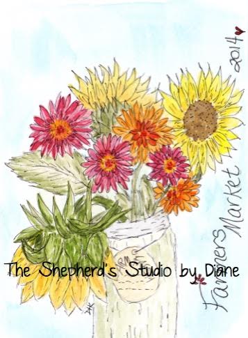 Sunflowers and Zinnias by Diane Coe Sunflowers and Zinnias by Diane Coe