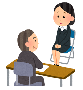 いろいろな会社の面接のイラスト（外国人女性・アジア人）