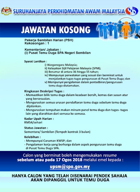 jawatan kosong negeri sembilan