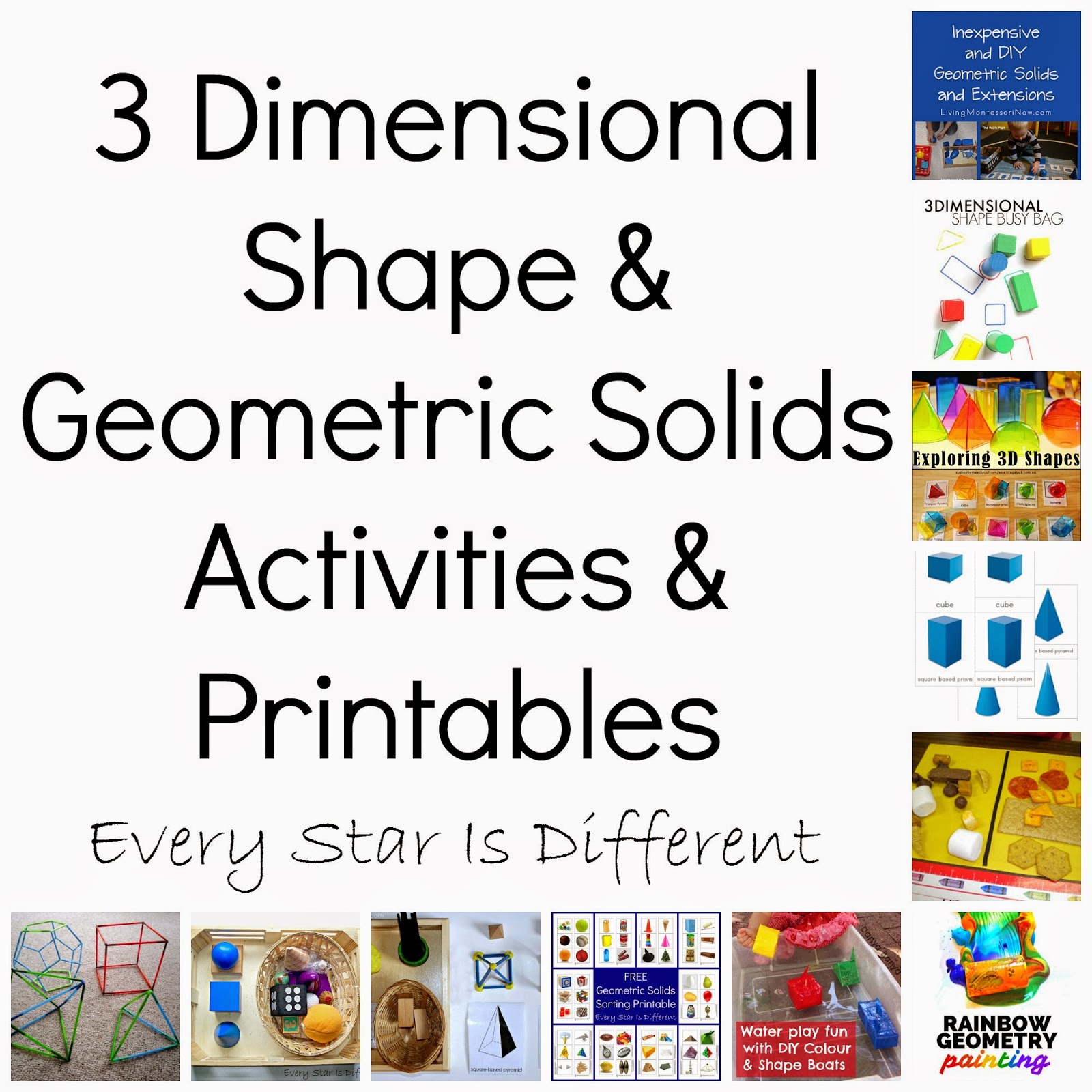 3 Dimensional Shapes Activities Printables Every Star Is Different 3 Dimensional Shapes Activities Printables Every Star Is Different