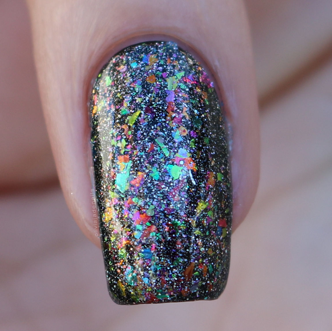 Glam Polish We All Float Down Here! (over black) swatched by Olivia Jade Nails