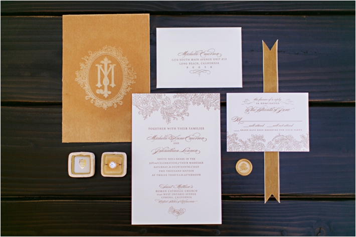 Rancho Las Lomas Wedding Inspiration | Custom Velvet & Letterpress Wedding Invitation | Damaris Mia Photography