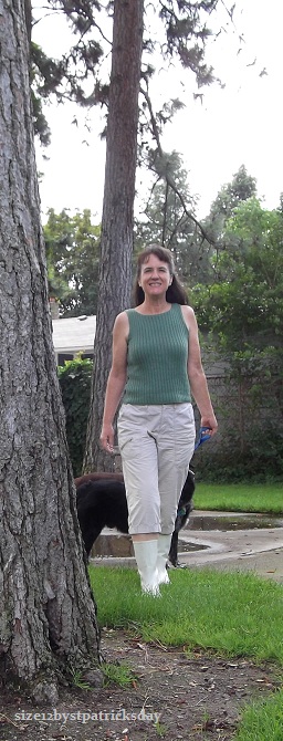 shorts and rain boots