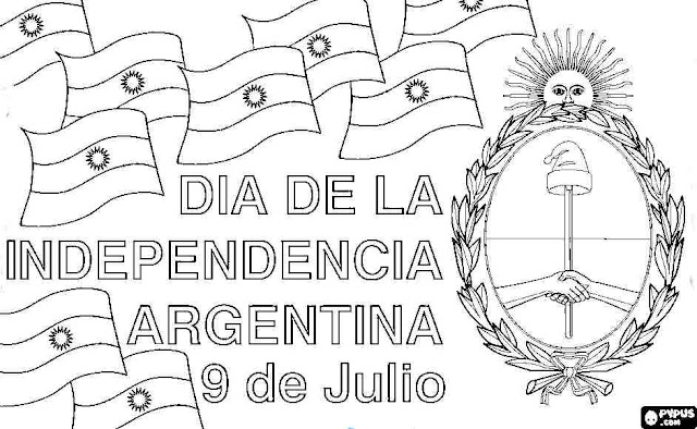 colorear 9 de julio  independencia argentina