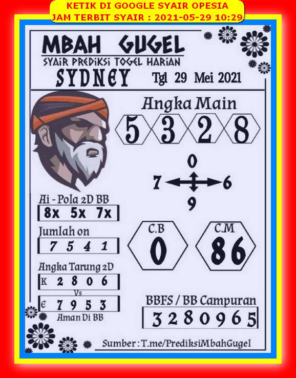 Syair Sdy Hari Ini Sabtu 29 Mei 2021 Opesia Official