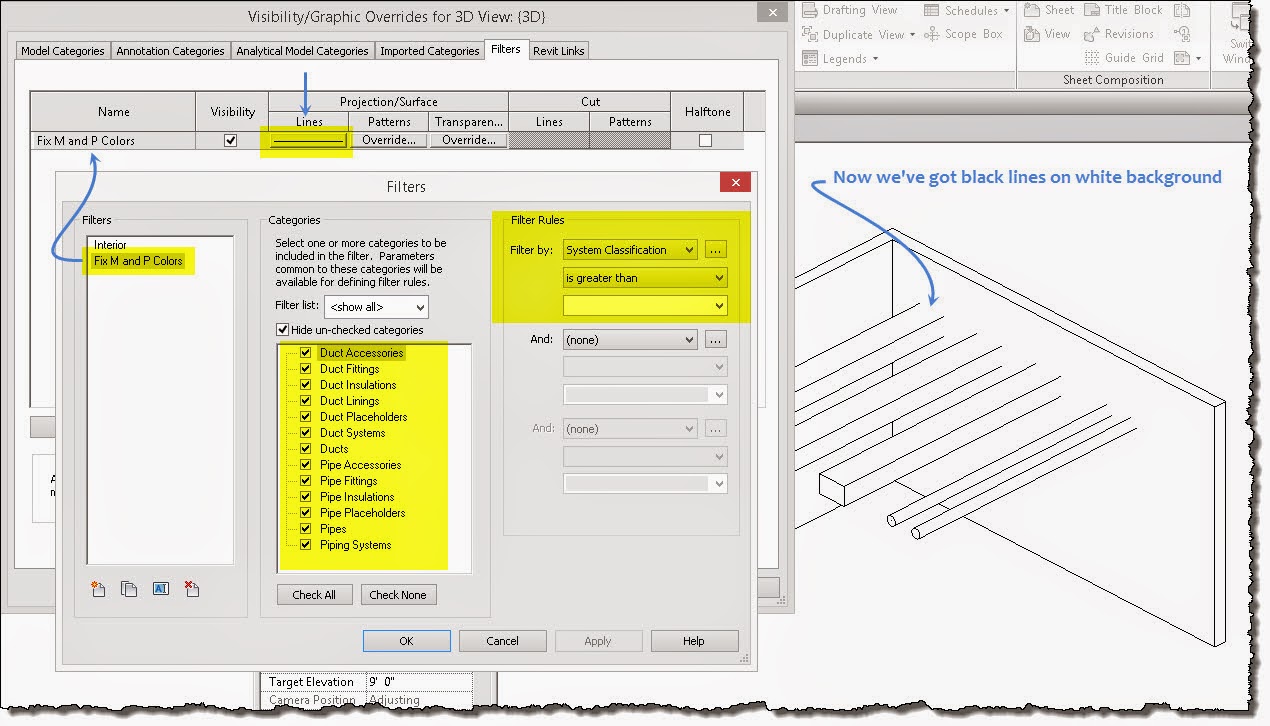 Revit OpEd Linked File Revit MEP has Colors