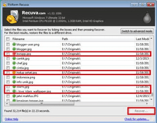 Cara Mengembalikan File yang Terhapus Menggunakan Aplikasi RECUVA Cara Mengembalikan File yang Terhapus Menggunakan Aplikasi RECUVA