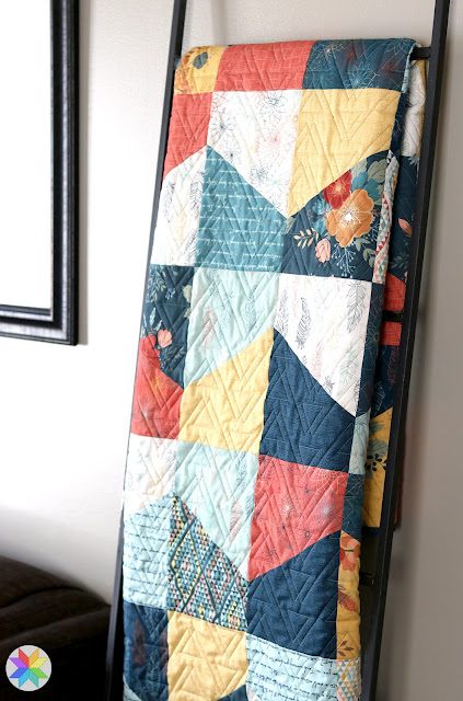 Lofty quilt pattern by Andy of A Bright Corner - a fat quarter pattern in four sizes.  Fabric is Dream Weaver from Riley Blake Designs