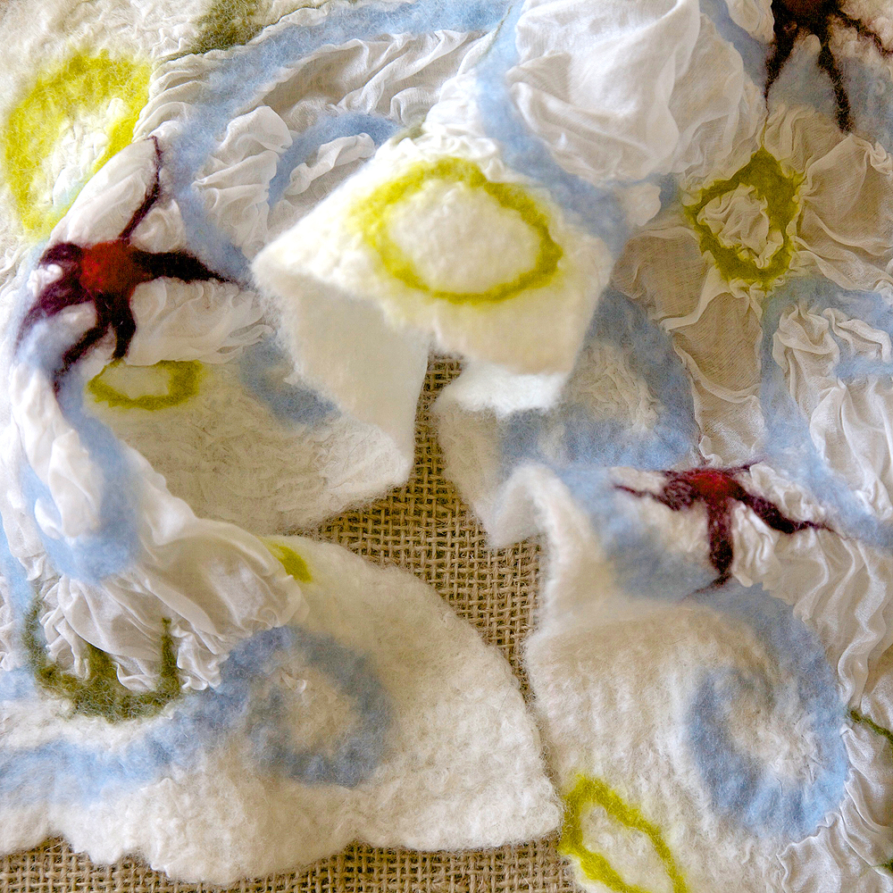 Wildly Woolly Nuno Felting with Habotai Silk