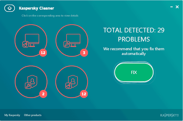Kaspersky Cleaner risultati scansione