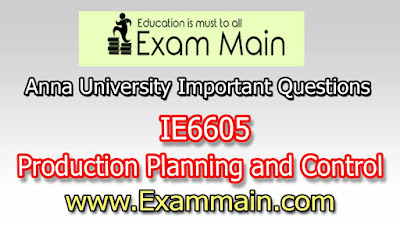 IE6605 Production Planning and Control