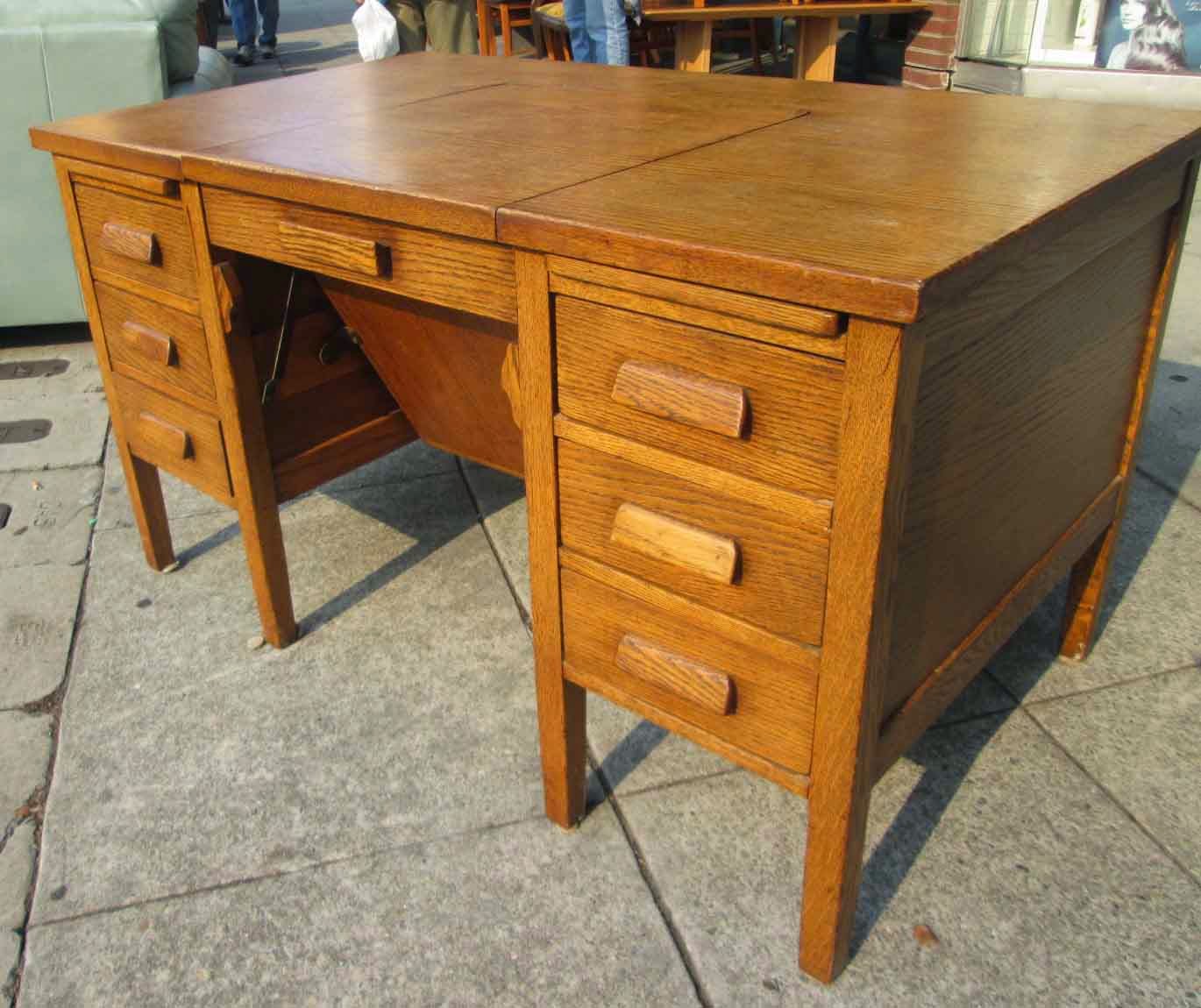 UHURU FURNITURE & COLLECTIBLES SOLD Antique Oak Writing Desk 95