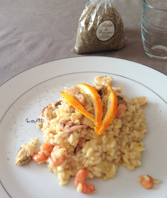 Risotto di mare all'arancia con erbe di Provenza