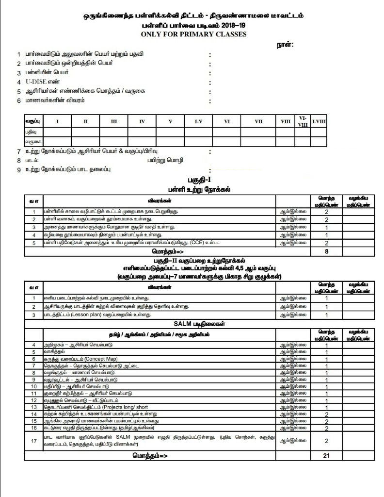 NEW SCHOOL VISIT FORMAT ( BRTE ) TAMNEWS