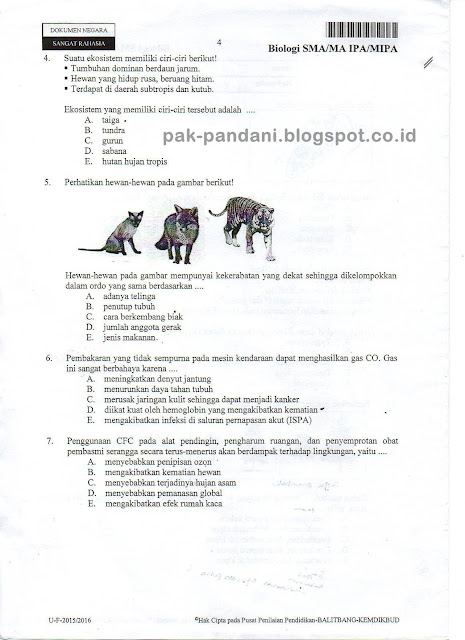 Soal Un Ruang Lingkup Biologi