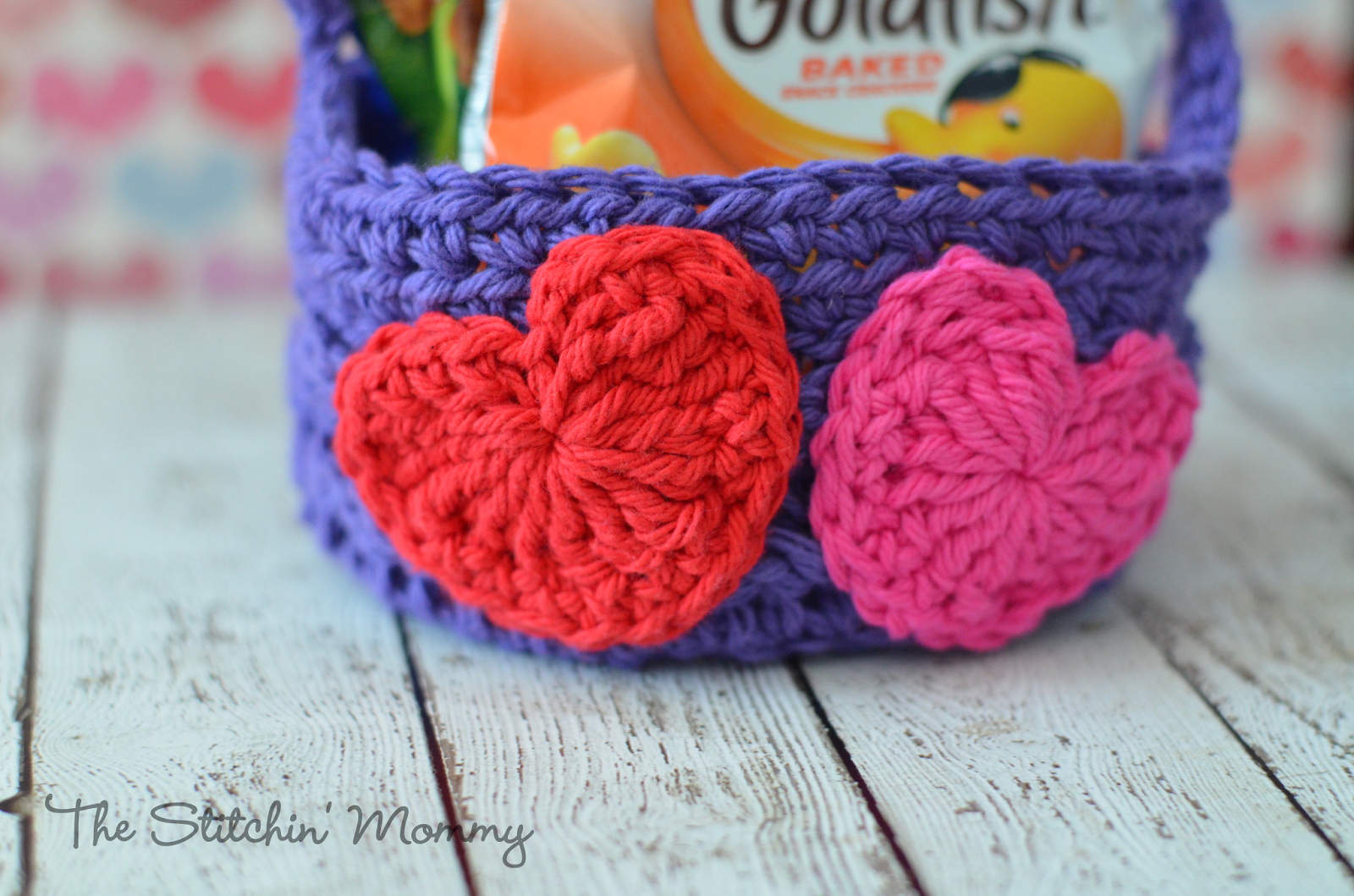 Easy Crochet Valentine’s Day Basket The Stitchin Mommy