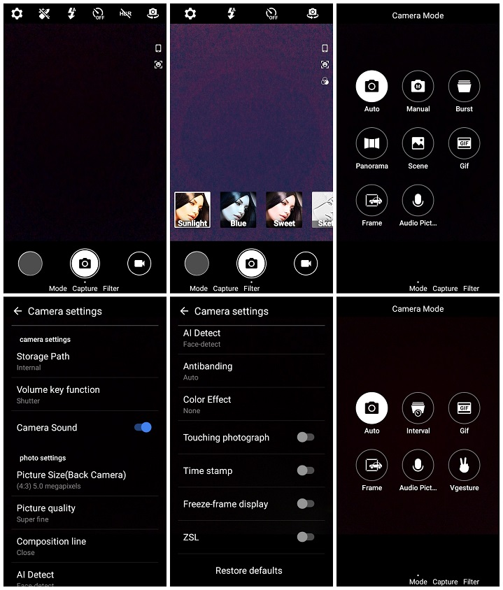 Primo E8s review Camera Interface