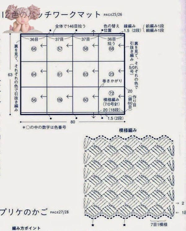 Tapete em Crochê com gráfico