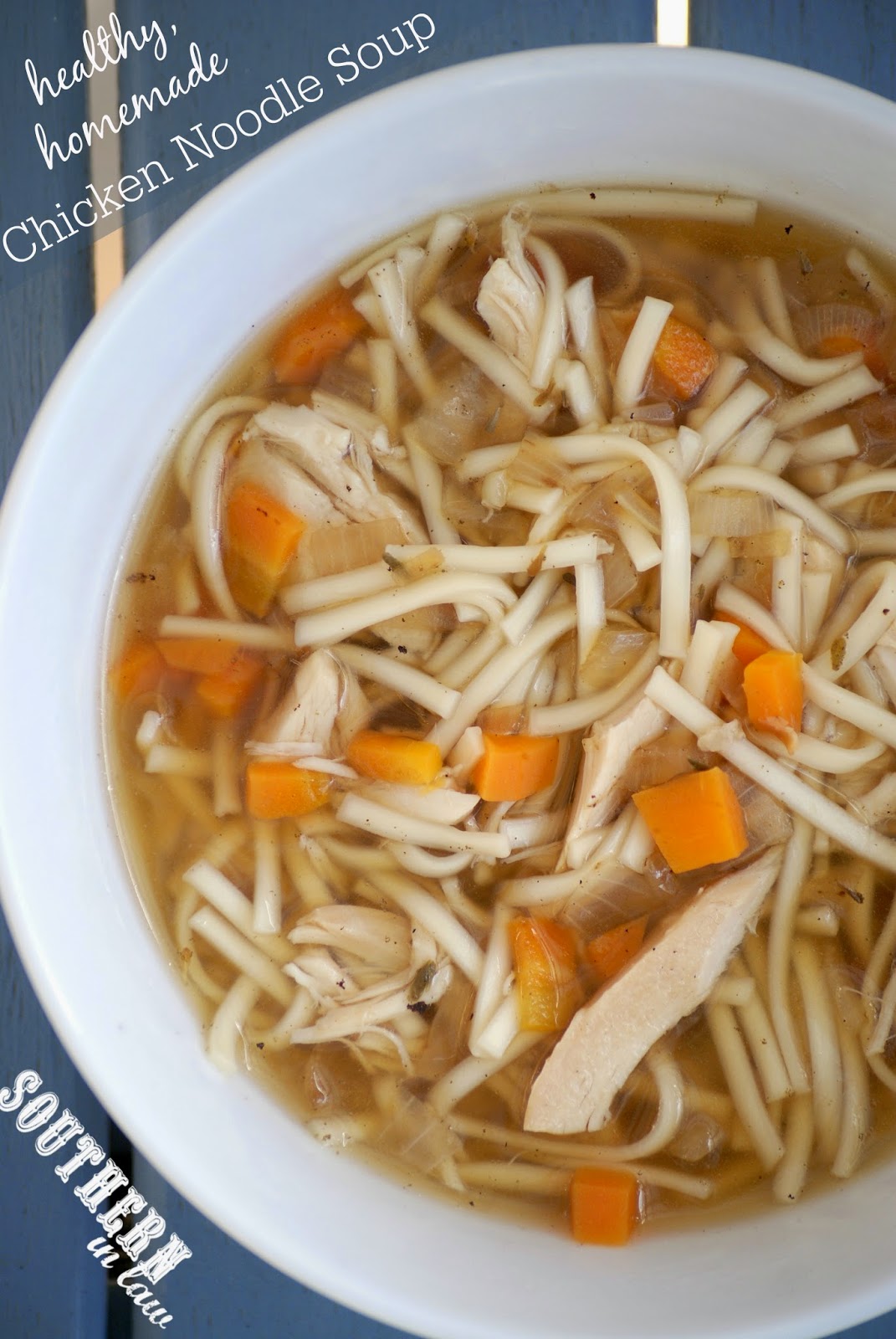 Homemade Healthy Chicken Noodle Soup Recipe - gluten free, additive free, sugar free, clean eating friendly, healthy, low fat