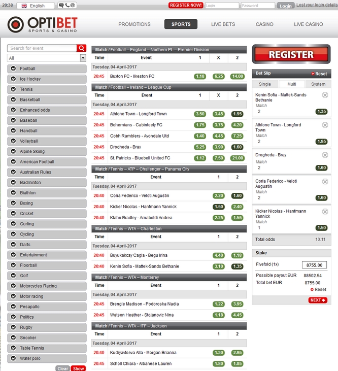 Optibet Prematch