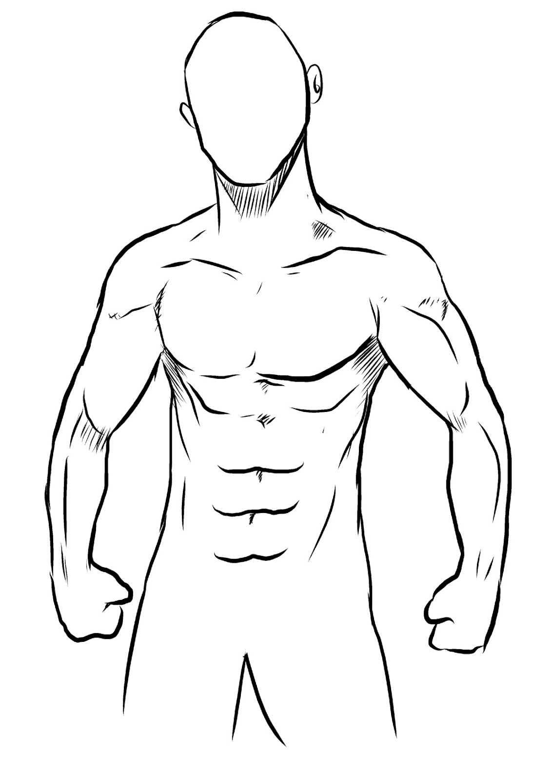 Набросок мужского тела для рисования