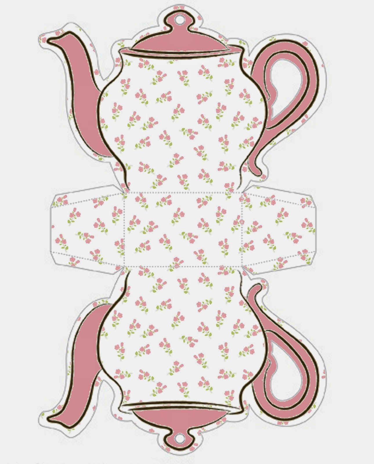 Shabby Chic Teapot Free Printable Boxes Oh My Fiesta In English