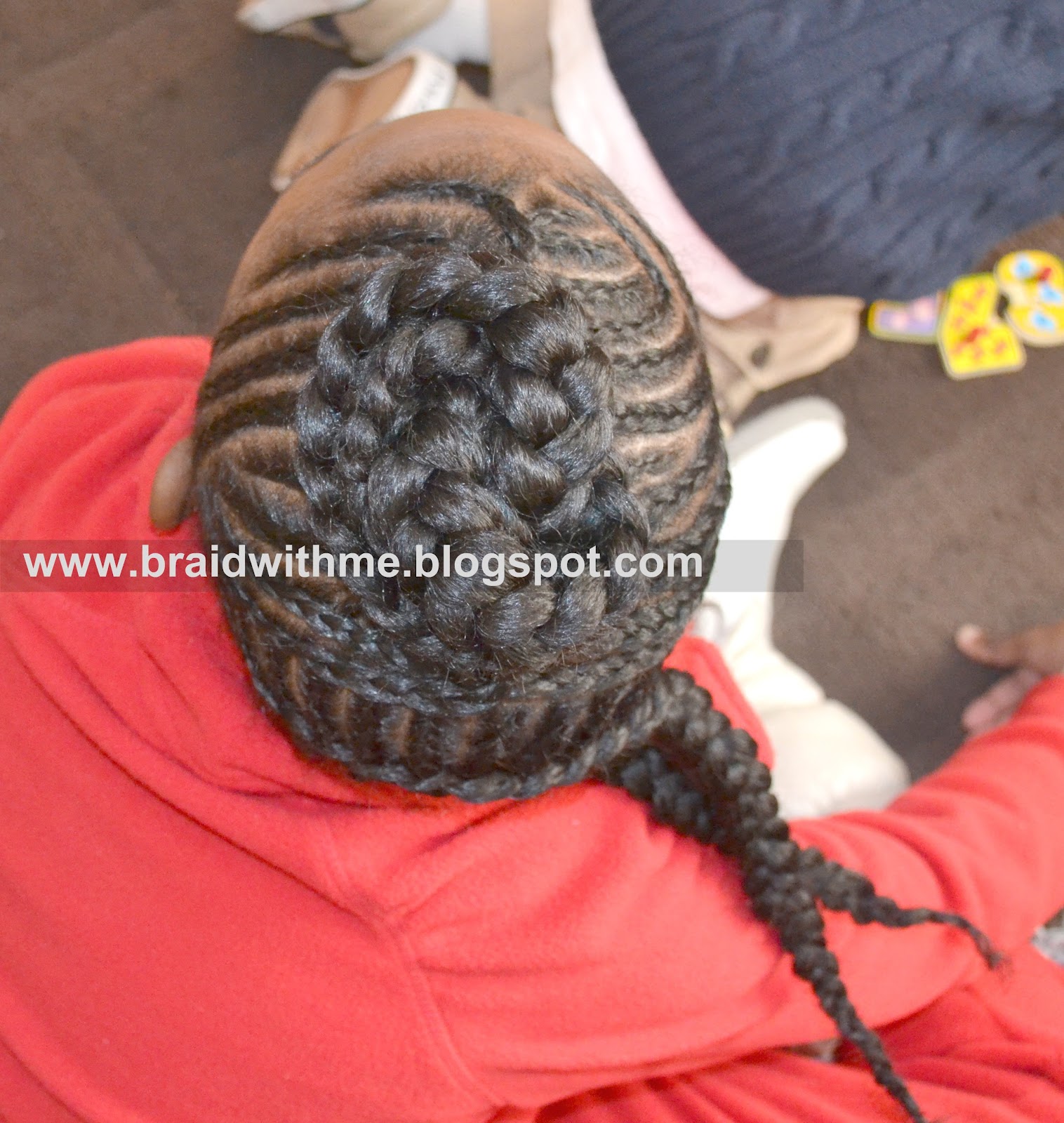 Braided Hairstyles For Little Girls With Beads Sections 1 and 2 were joined with sections 3 and 4 and secured in the 