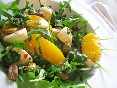 Peach and Bocconcini Salad with Arugula