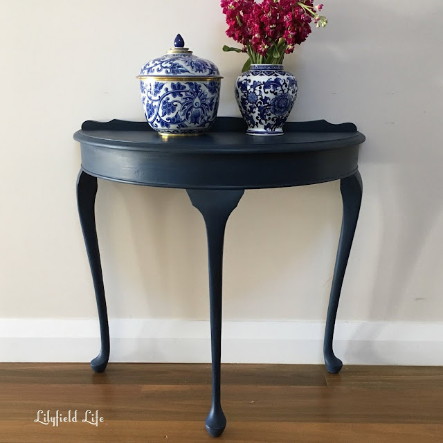 navy hand painted console table Lilyfield life