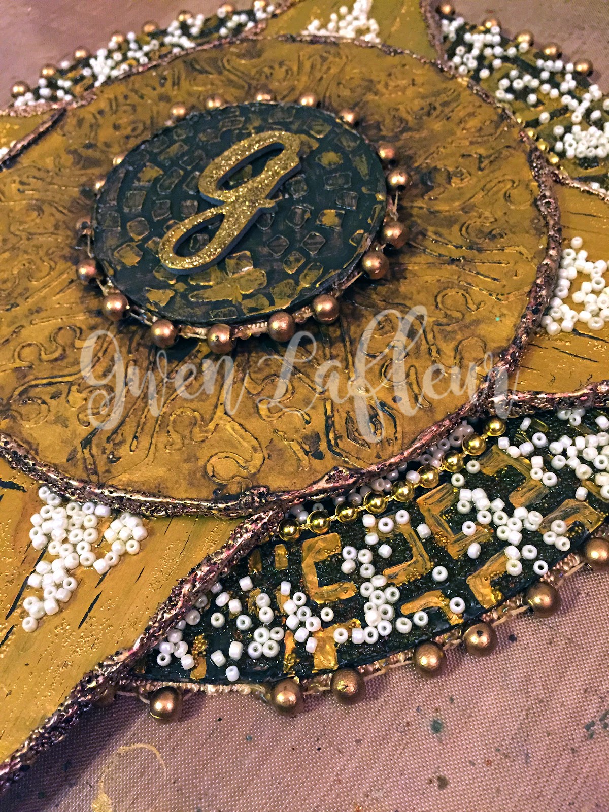 StencilGirl® Talk Gwen's Gems Stenciled Mixed Media Door Signs