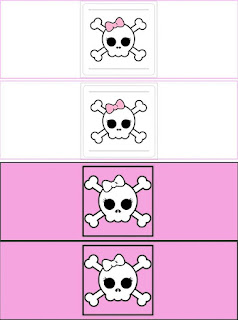 Chica Pirata: Mini Kit para Imprimir Gratis. Etiquetas de Chica Pirata para imprimir gratis.