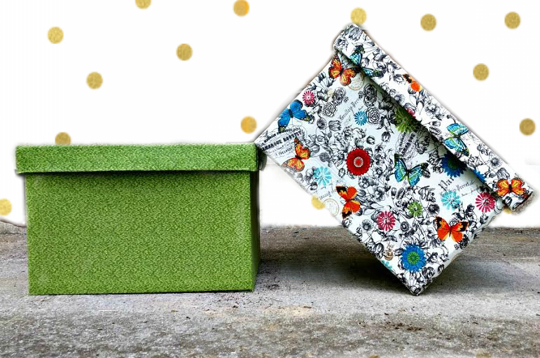 Style, Decor & More Fabric Covered Banker Box {DIY}