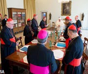 The Council of Cardinals meets with Pope Francis in Vatican