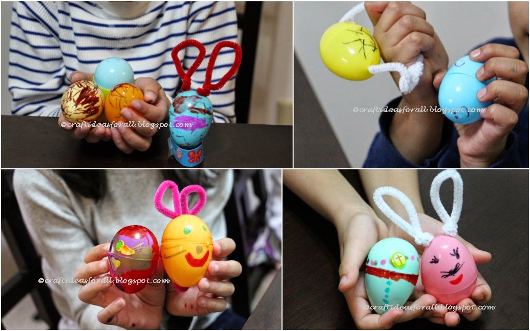 Craft Ideas for all: Fun Plastic Egg Crafts by kids on Playdate
