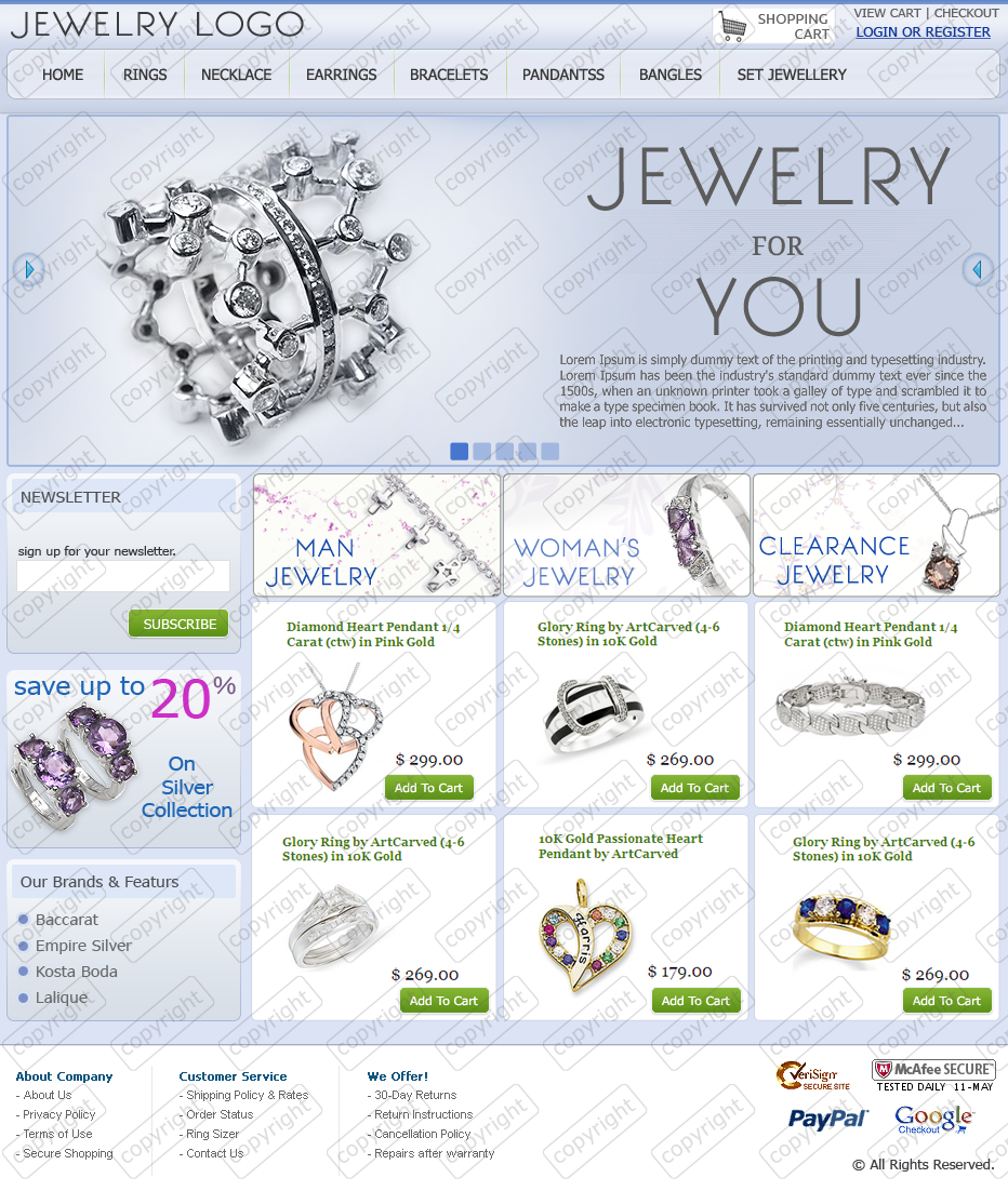 Design By LOKESH Template Design for jewellery website use (.psd)