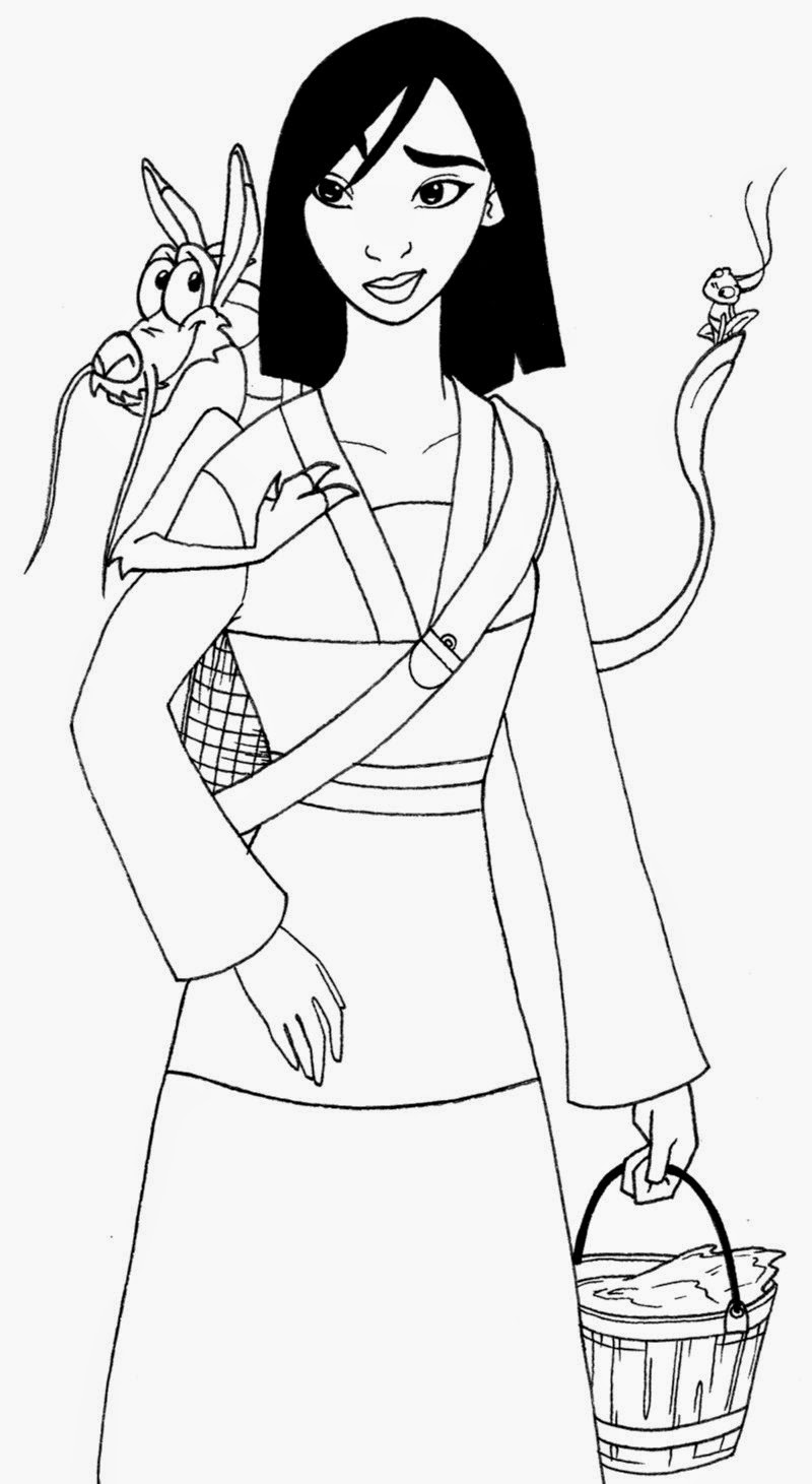 Desenhos para Colorir da Mulan – Imagens para imprimir Disney
