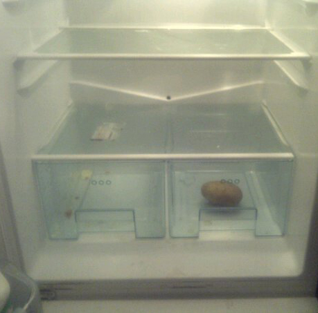 Potato in a fridge