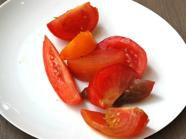 Tomato salad at Darwin brasserie - Sky Garden, London brunch