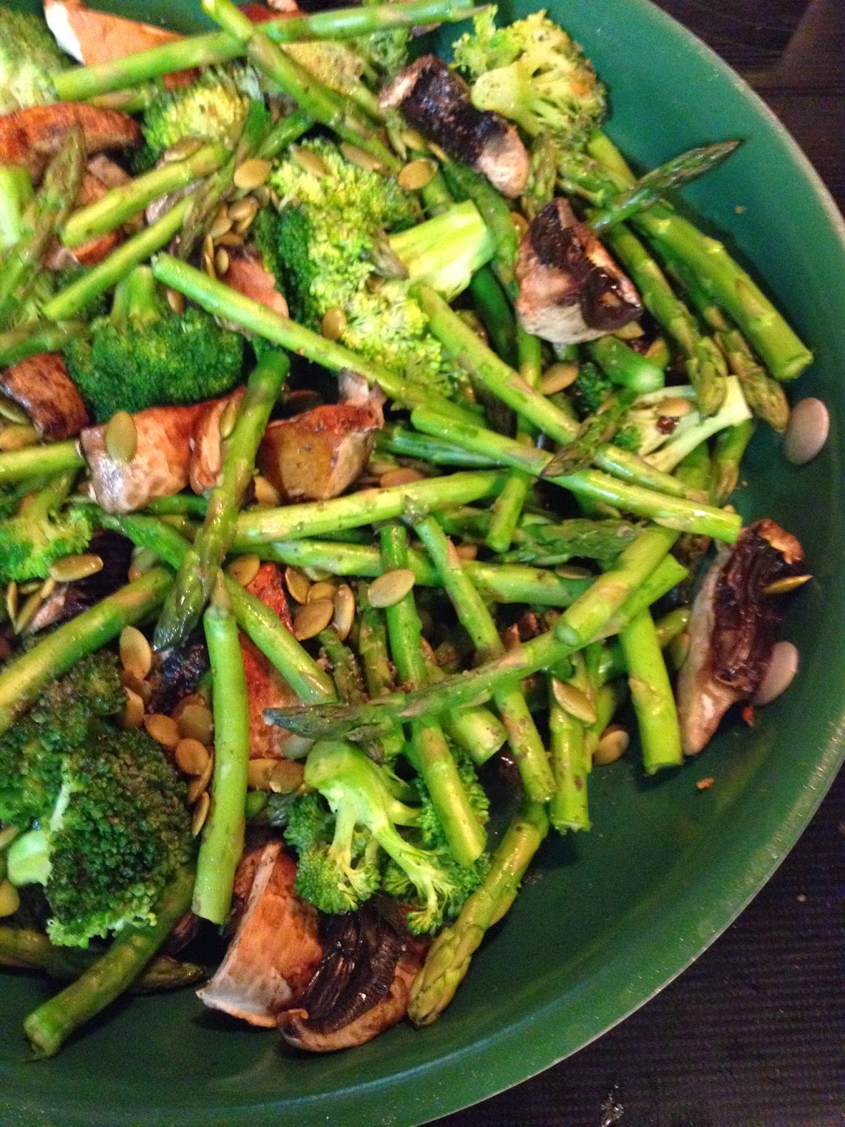 Feeding Ger Sasser BAM Broccoli Asparagus Mushrooms