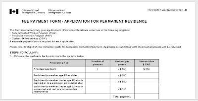 Modified Fee Payment Form