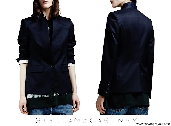 Crown Princess Mette-Marit wore Stella McCartney Stand Collar One Button Blazer