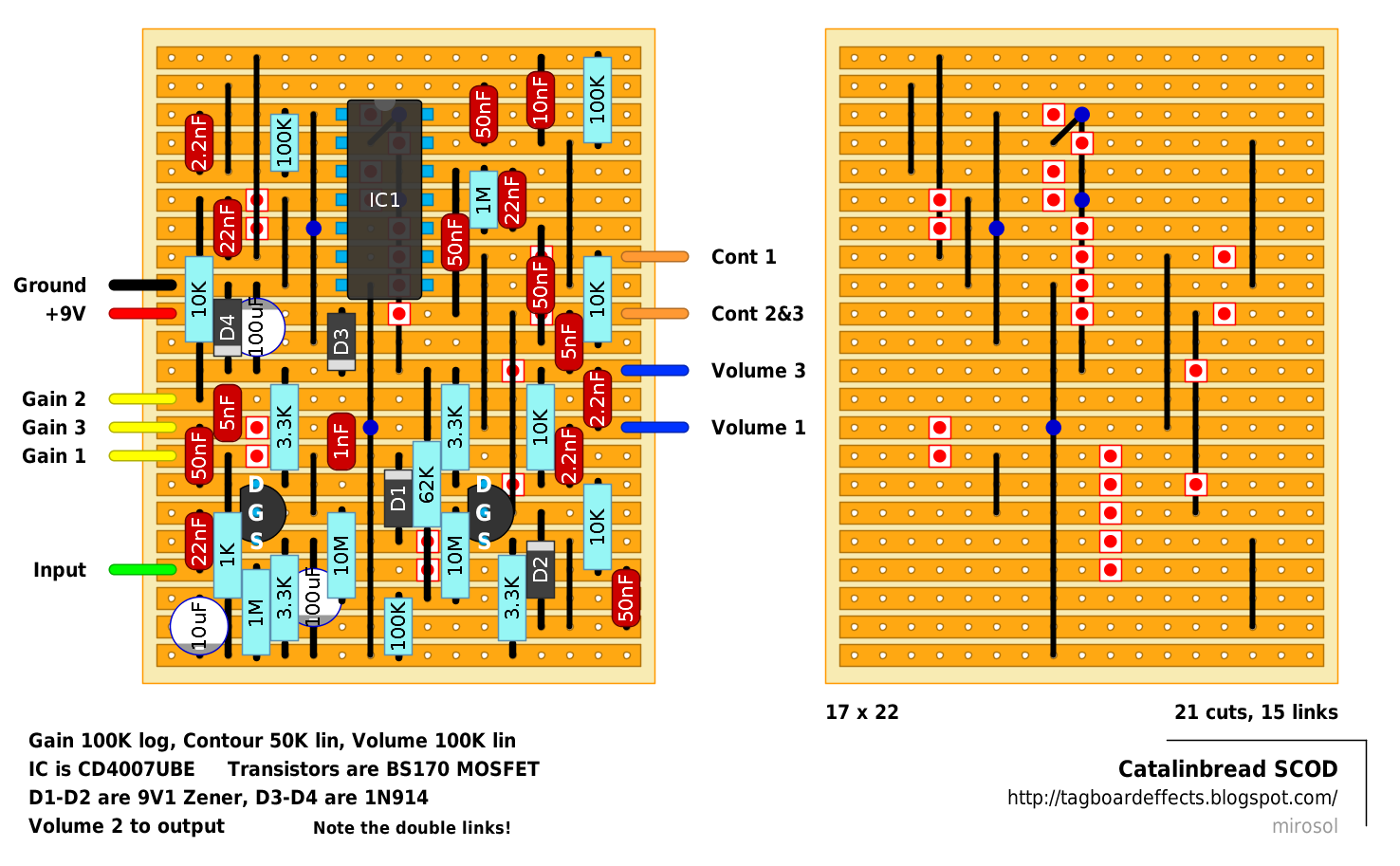 Guitar FX Layouts: Catalinbread SCOD