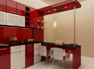 Kitchen Set Warna Merah Mengkilat Glossy