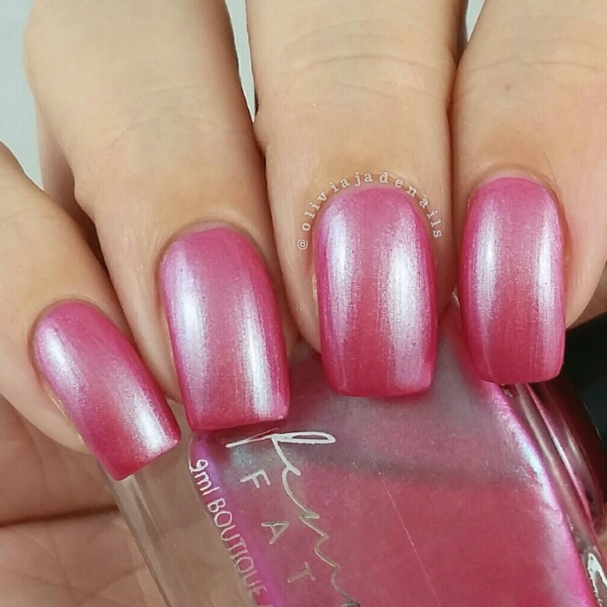 Femme Fatale Cosmetics Rose Red swatched by Olivia Jade Nails