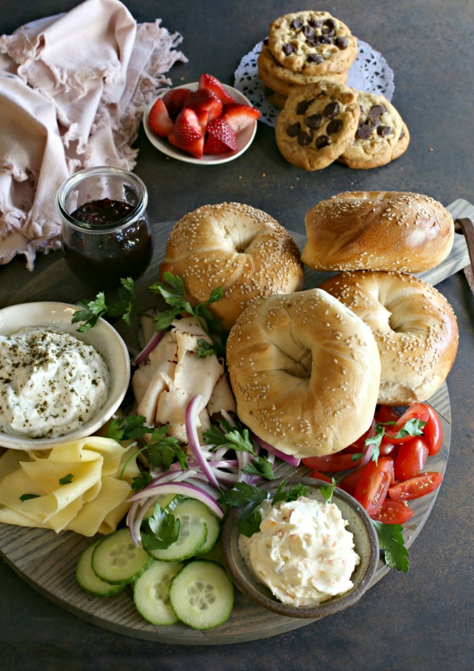 Hungry Couple Bagel Breakfast Bar with Labneh and Za'atar Cream Cheese