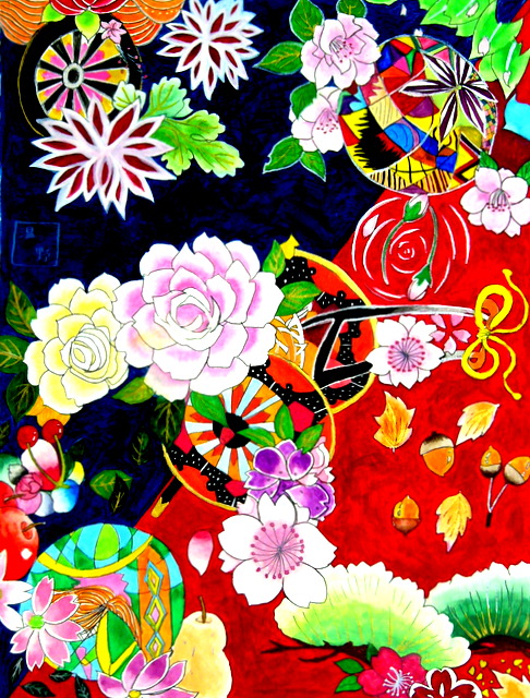 アトリエ マイルストン Yaちゃんの和柄絵 祝完成