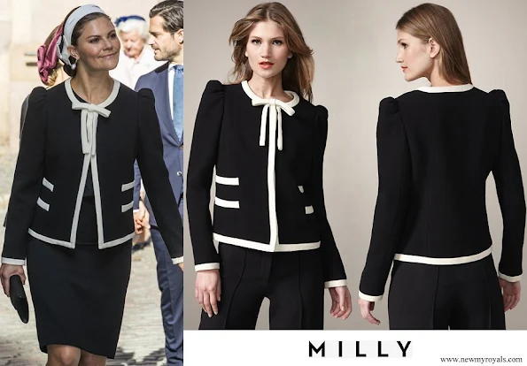 Crown Princess Victoria wore Milly Marzia Bow-Neck Jacket