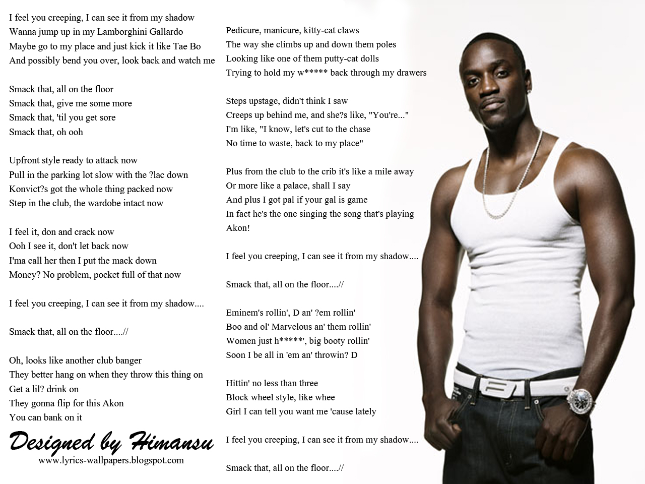 Lyrics Wallpapers: Akon - Smack That ft. Eminem